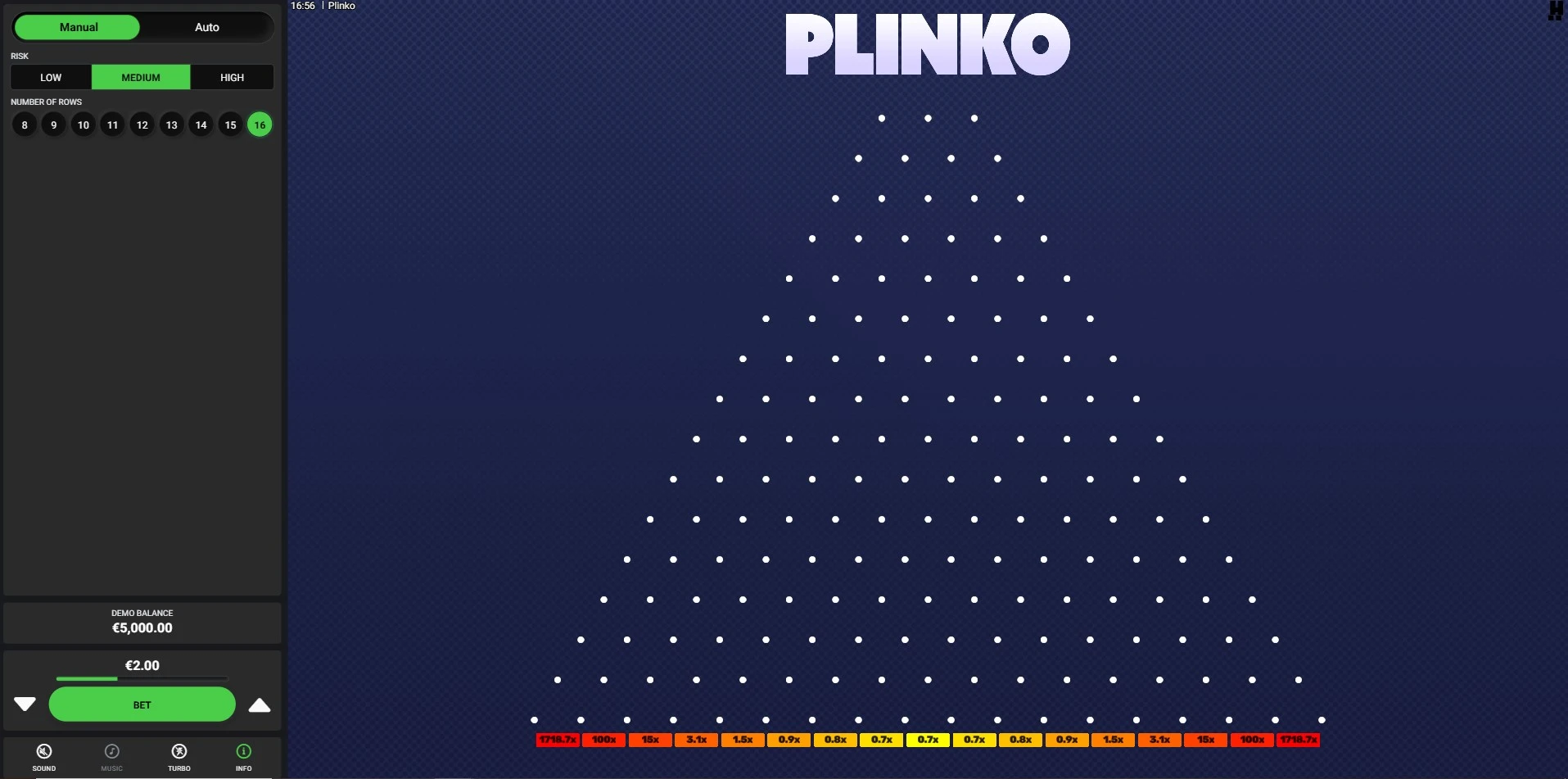 Plinko Demo Game Casino Gameplay.